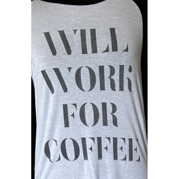 Women's Recycled Karma Will Work For Coffee Baseball T-Shirt Junior's Size M - Picture 3 of 13